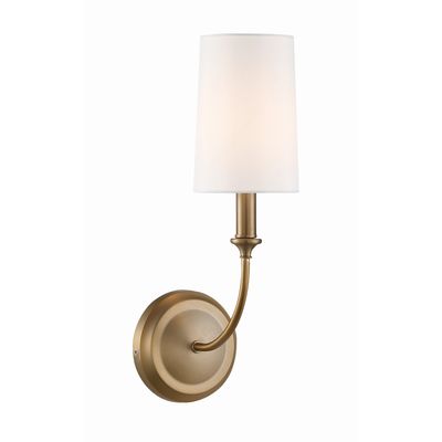 Libby Langdon Sylvan 1 Light Vibrant Gold Sconce Silk Shade 4.75