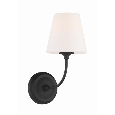 Libby Langdon Sylvan 1 Light Black Forged Sconce Glass Shade 6