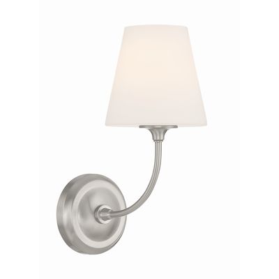Libby Langdon Sylvan 1 Light Brushed Nickel Sconce Glass Shade 6