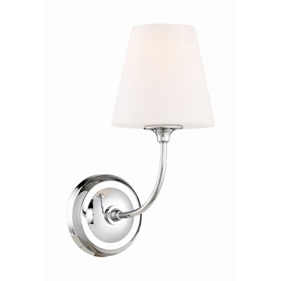 Libby Langdon Sylvan 1 Light Polished Chrome Sconce Glass Shade 6