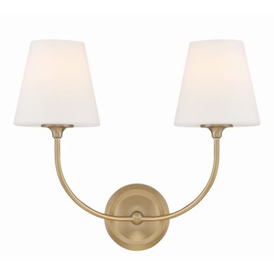 Libby Langdon Sylvan 2 Light Vibrant Gold Sconce Glass Shade 17