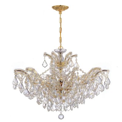 入荷now 買えない Maria Theresa 6 Light Hand Cut Crystal Gold Chandelier Hand ベース