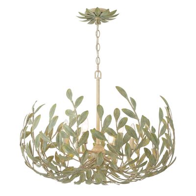Broche 6 Light Antique Gold Chandelier 27