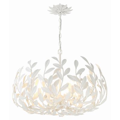 Broche 6 Light Matte White Chandelier 27