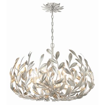 Broche 6 Light Antique Silver Chandelier 27
