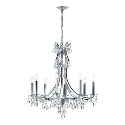 Cedar 8 Light Polished Chrome Chandelier Hand Cut Crystal 28