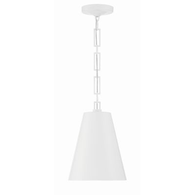 Brian Patrick Flynn Alston 2 Light Matte White + Antique Gold Mini Pendant Steel Shade 10
