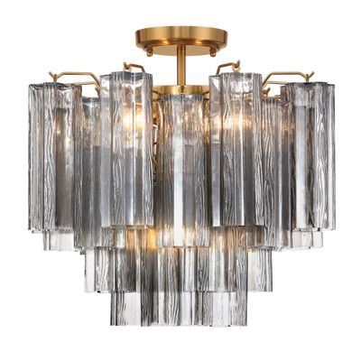 Addis 4 Light Aged Brass Semi Flush Mount 17.75