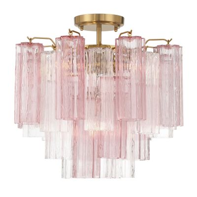 Addis 4 Light Aged Brass Semi Flush Mount 17.75