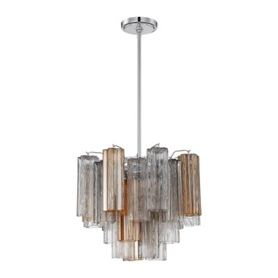 Addis 4 Light Polished Chrome Mini Chandelier Tronchi Glass Autumn 17.75