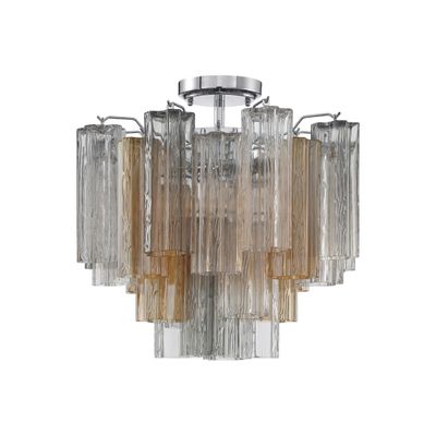Addis 4 Light Polished Chrome Semi Flush Mount Tronchi Glass Autumn 17.75