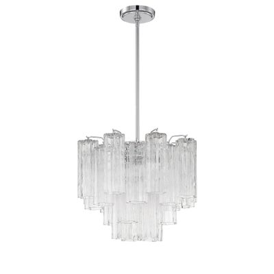 Addis 4 Light Polished Chrome Mini Chandelier Tronchi Glass Clear 17.75