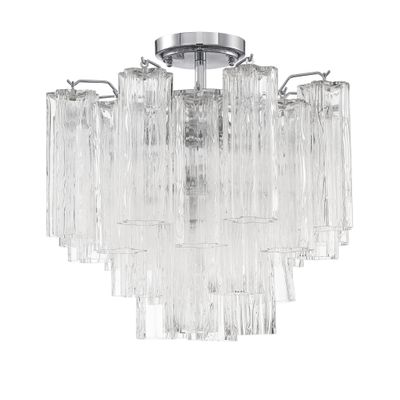 Addis 4 Light Polished Chrome Semi Flush Mount Tronchi Glass Clear 17.75