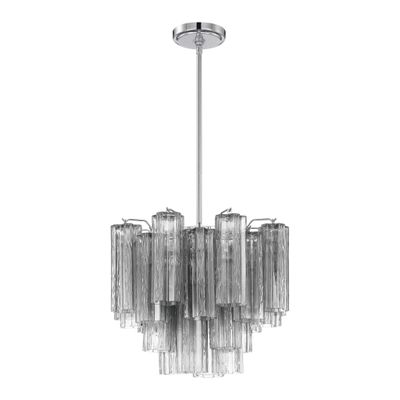 Addis 4 Light Polished Chrome Mini Chandelier Tronchi Glass Smoke 17.75