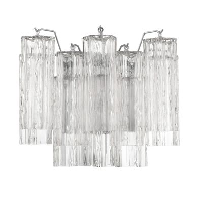 Addis 2 Light Polished Chrome Sconce Tronchi Glass Clear 14.5