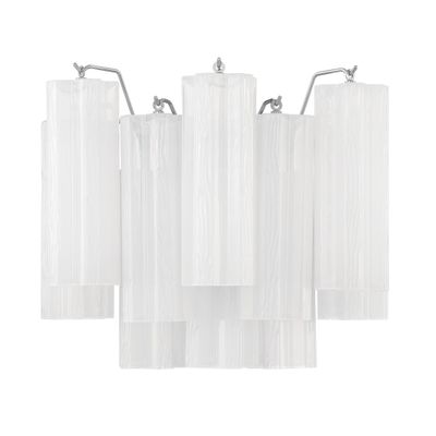 Addis 2 Light Polished Chrome Sconce Tronchi Glass White 14.5
