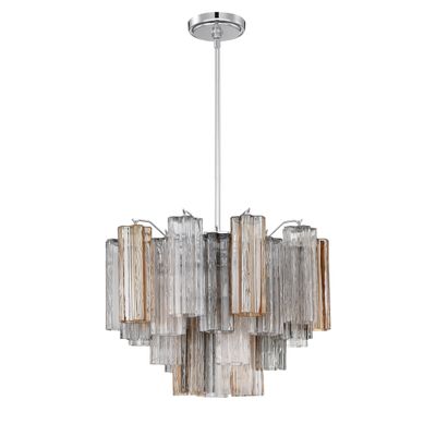 Addis 6 Light Polished Chrome Chandelier Tronchi Glass Autumn 19.75