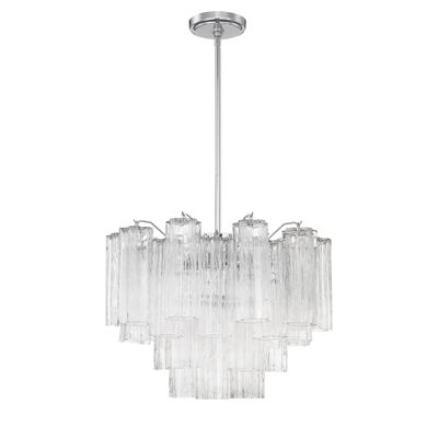 Addis 6 Light Polished Chrome Chandelier Tronchi Glass Clear 19.75