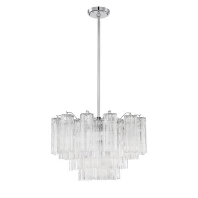 Addis 9 Light Polished Chrome Chandelier Tronchi Glass Clear 22
