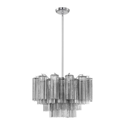 Addis 9 Light Polished Chrome Chandelier Tronchi Glass Smoke 22