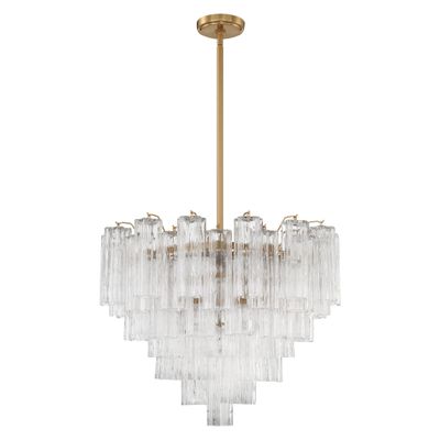 Traditional Crystal 31W 12-Light Polished Brass Chandelier - #94C12