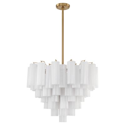 Addis 12 Light Aged Brass Chandelier Tronchi Glass White 26.75