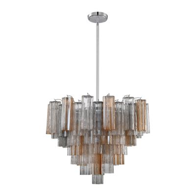 Addis 12 Light Polished Chrome Chandelier Tronchi Glass Autumn 26.75