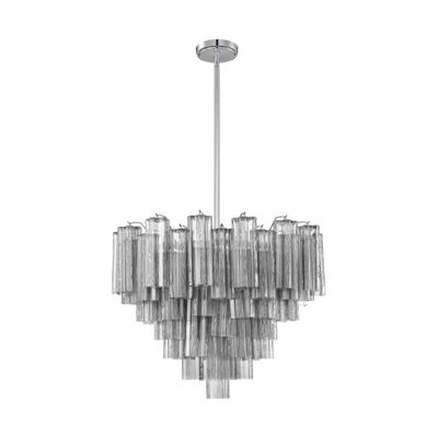 Addis 12 Light Polished Chrome Chandelier Tronchi Glass Smoke 26.75