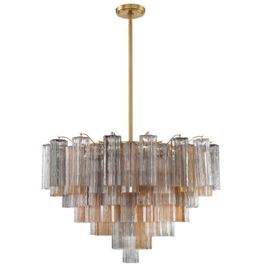 Addis 16 Light Aged Brass Chandelier Tronchi Glass Autumn 32