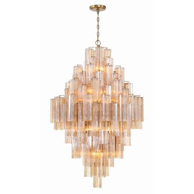 Addis 20 Light Polished Chrome Chandelier Tronchi Glass