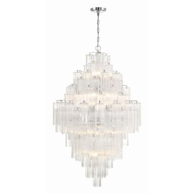 Addis 20 Light Polished Chrome Chandelier Tronchi Glass Clear 31.5