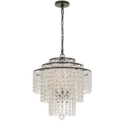 Crystorama ARI-304-DB-CL-MWP Arielle Chandelier in Dark Bronze