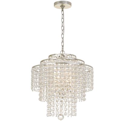 Crystorama ARI-304-SA-CL-MWP Arielle Chandelier in Antique Silver