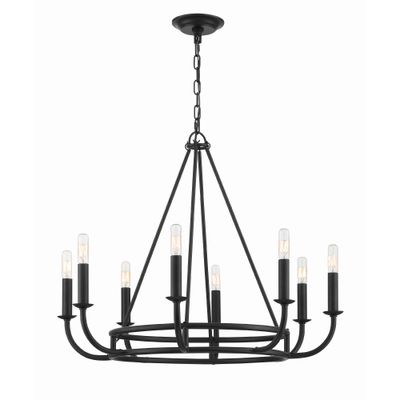 38灯 Black Base Design blacklabel Bailey 8 Light Matte Black Chandelier 28