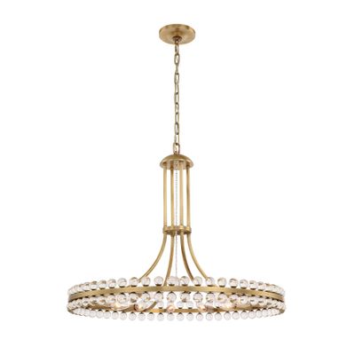 Clover 12 Light Aged Brass Chandelier Glass Ball 28.75