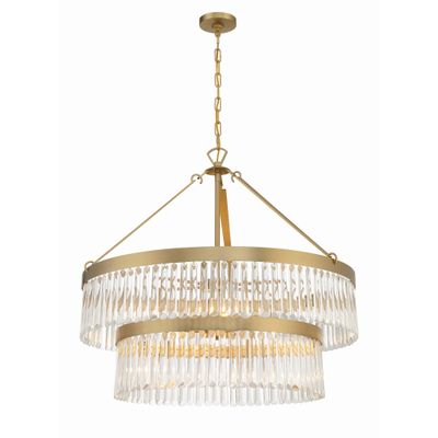 Emory 9 Light Black Forged Chandelier Clear Glass 32