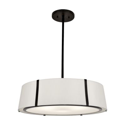 Fulton 6 Light Matte Black Chandelier Silk Shade 24