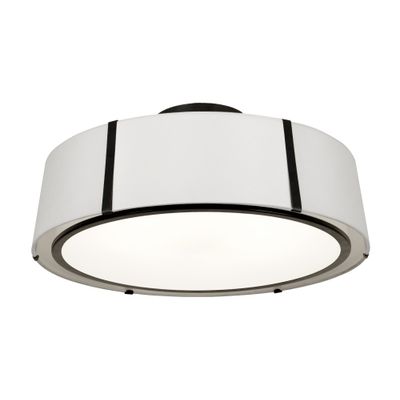 Fulton 6 Light Matte Black Semi Flush Mount Silk Shade 24