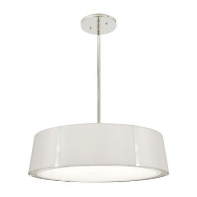 Fulton 6 Light Polished Nickel Chandelier Silk Shade 24