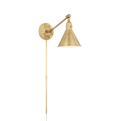 Morgan 1 Light Aged Brass Task Sconce Steel Shade 7