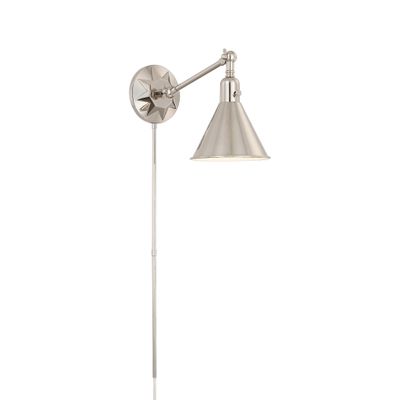 Morgan 1 Light Polished Nickel Task Sconce Steel Shade 7