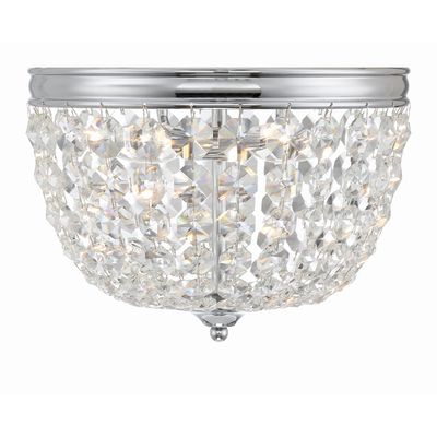 Nola 2 Light Polished Chrome Flush Mount Hand Cut Crystal 11.5