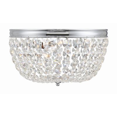 Nola 3 Light Polished Chrome Flush Mount Hand Cut Crystal 14.25