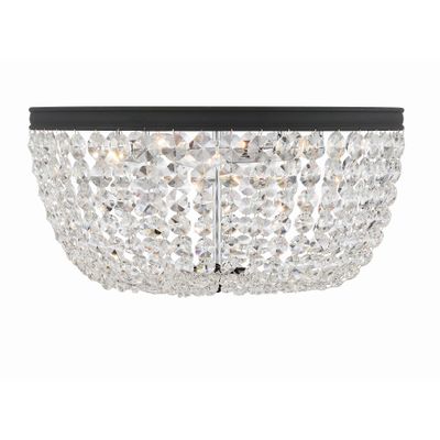 Nola 5 Light Black Forged Flush Mount Hand Cut Crystal 20