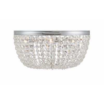 Nola 5 Light Polished Chrome Flush Mount Hand Cut Crystal 20
