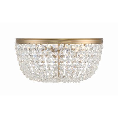 Nola 5 Light Vibrant Gold Flush Mount Hand Cut Crystal 20