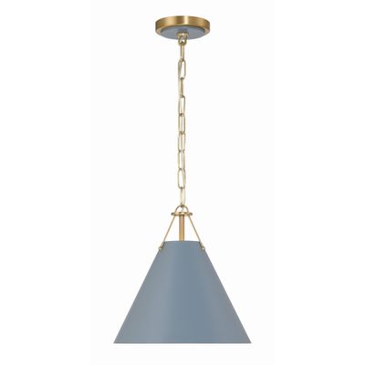 激安通販特集！ Blue + Gold Vibrant Light 1 Xavier Mini Shade Steel Pendant 絵画