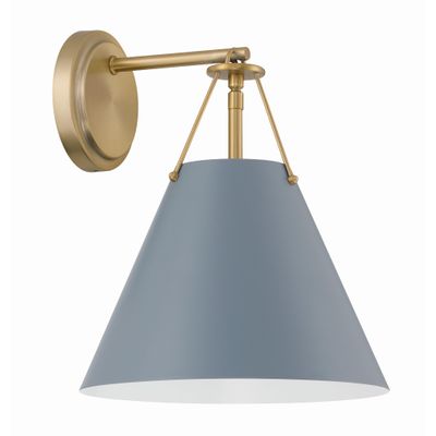 Xavier 1 Light Vibrant Gold + Green Sconce Steel Shade 10