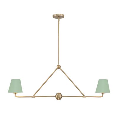 Xavier 2 Light Vibrant Gold + White Linear Chandelier Steel