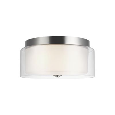 Generation Lighting. Elmwood Park Two Light Flush Mount Brushed Nickel 7537302 962